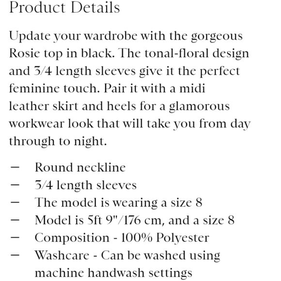 NWT Reiss Rosie Lace Top in Black 0 - Picture 11 of 12